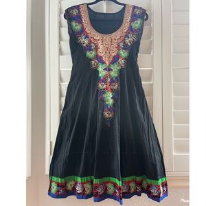 Black kurti with colorful embroidery